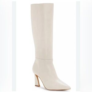 Vince Camuto Cream Heeled Boots